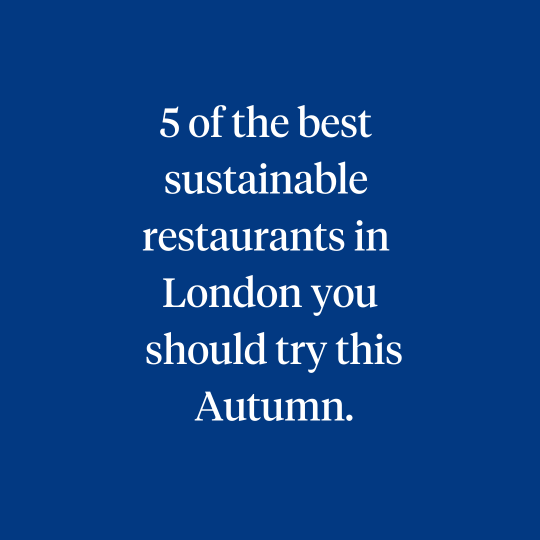 5 of the best sustainable restaurants in London you should try this Autumn.