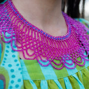 Beaded Collar Necklace - Pink