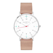 Moderna Stainless Steel Watch Silver, White & Rose Gold