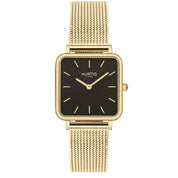 Neliö Square Stainless Steel Watch Gold, Black & Gold