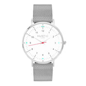 Moderna Stainless Steel Watch Silver, White & Gold