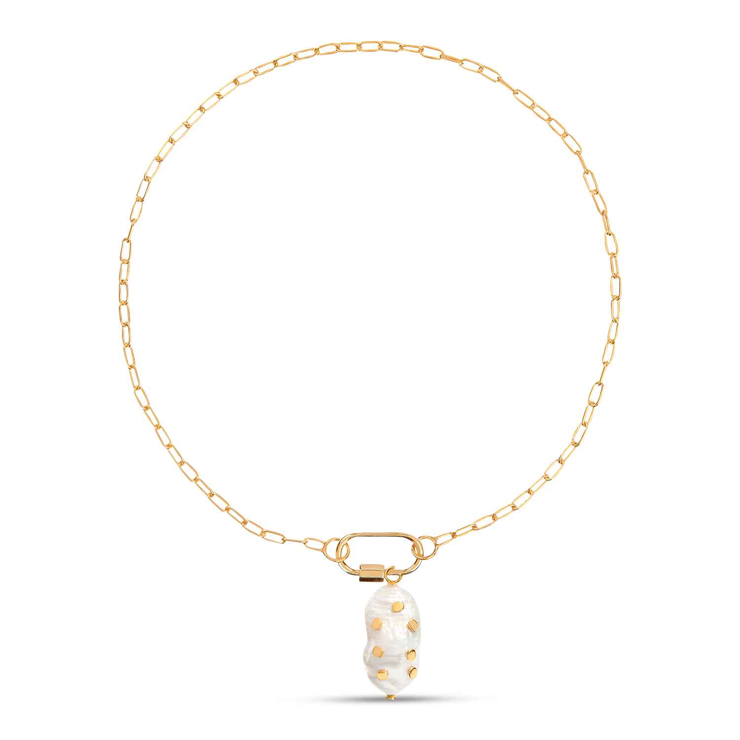 Amadeus Daphne Gold Paperclip Chain Necklace With Barnacle Pendant
