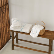 Turquoise Catena Embroidery Bath Towel