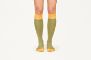 LOVE - By AMARI, Khaki Orange Logo Classic Cotton Blend Socks