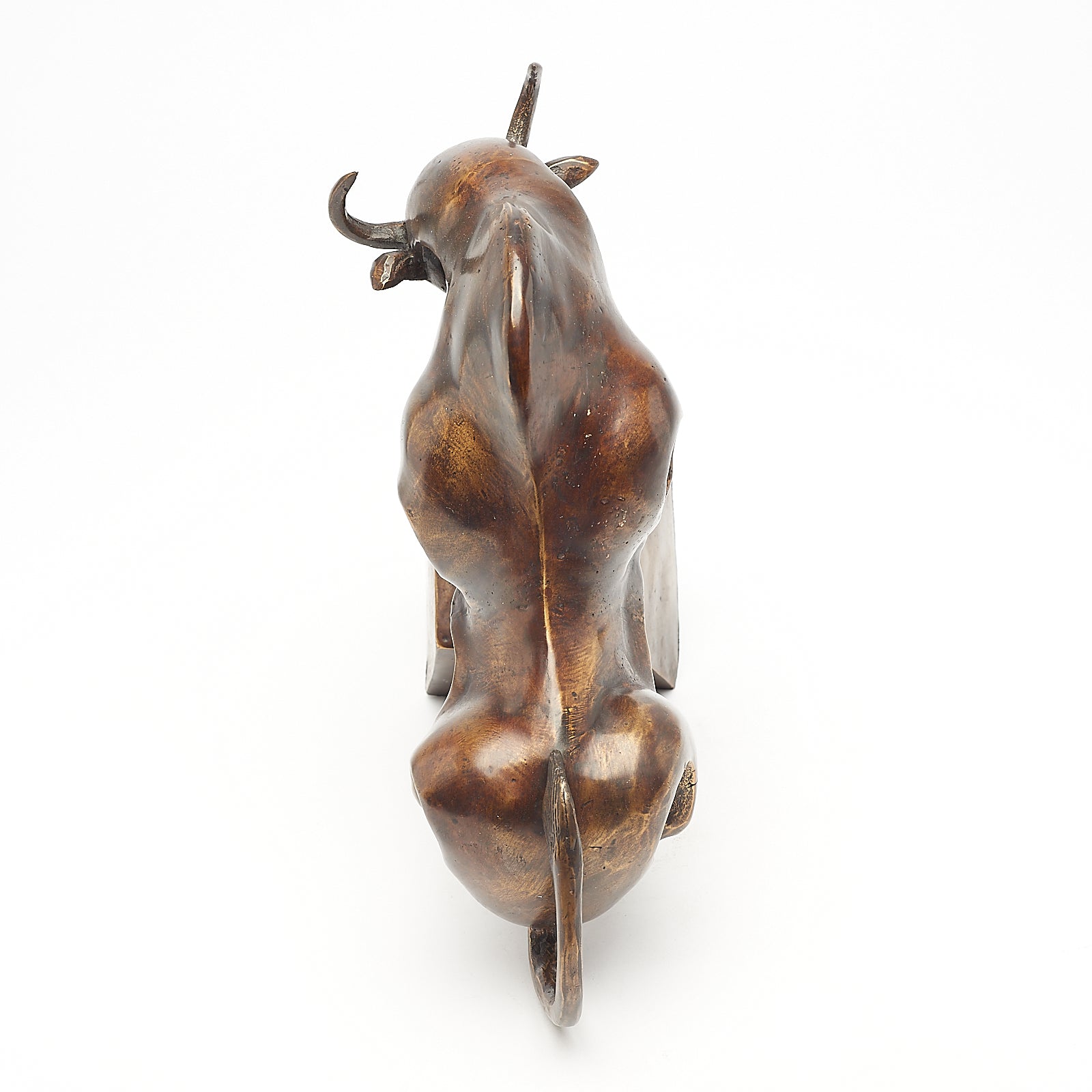 Cubist Bull in brushed bronze