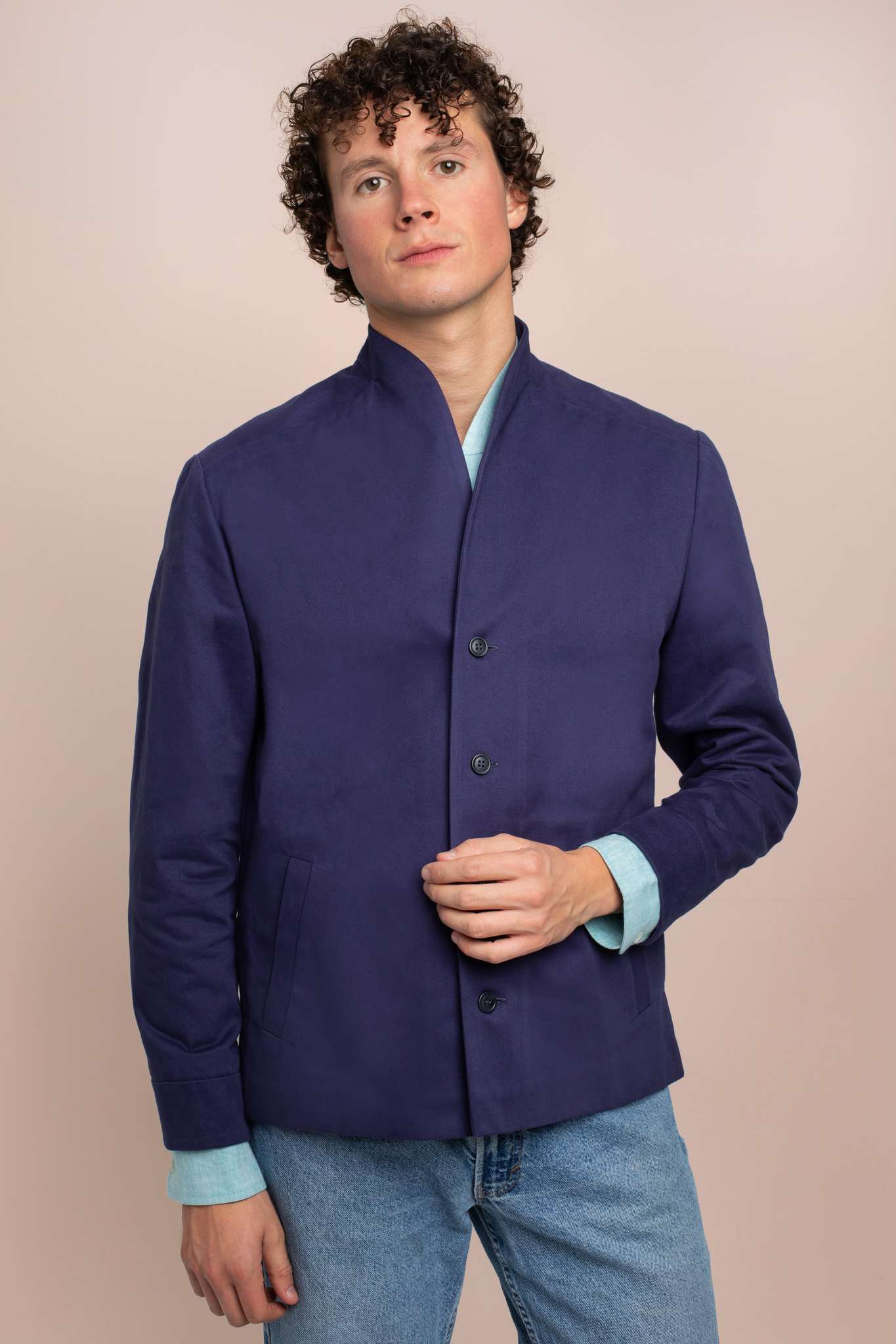 Blue Cotton Jacket Elevato