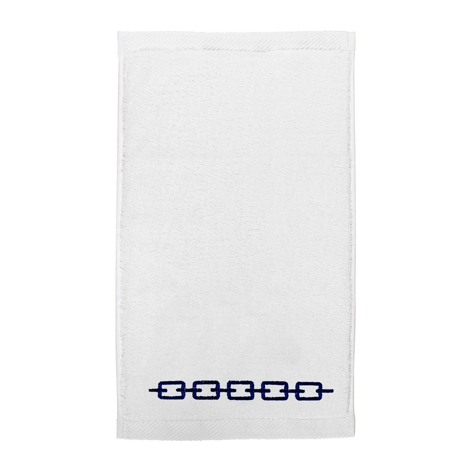 Navy Chain Embroidery Hand Towel