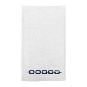 Navy Chain Embroidery Hand Towel