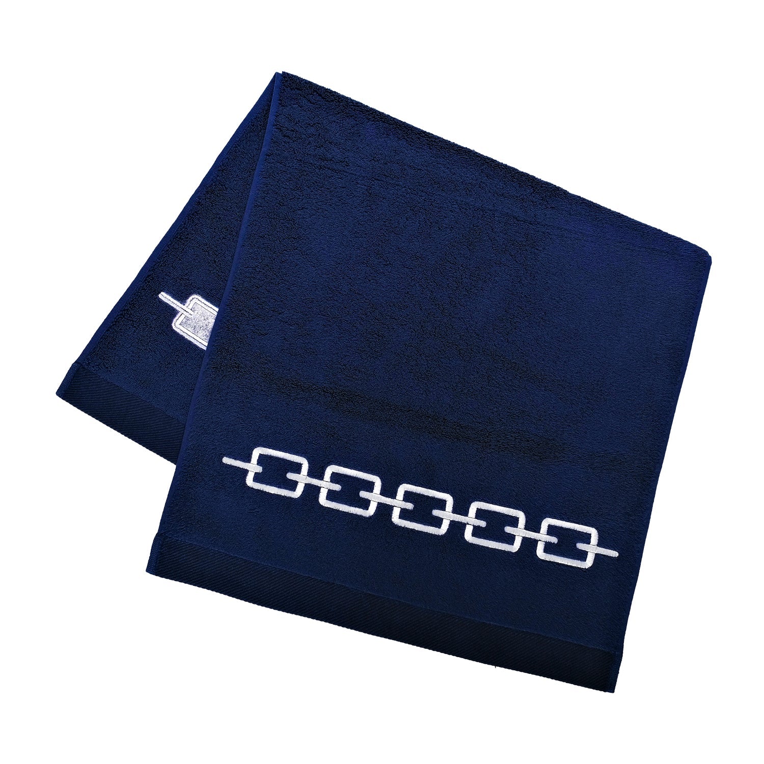 White Chain Embroidery Face Towel