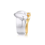 Amelia Chunky Silver Ring and Skinny White Zirconia Ring Stacker Set