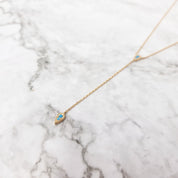 18ct Gold Plated Blue Turquoise Necklace