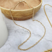 18ct Gold Plated Dainty Paperclip Chain Necklace