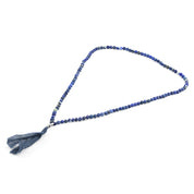 Blue Sodalite Luke Silver, Stone and Cotton Voile SKINNY Necklace x Wrap Bracelet