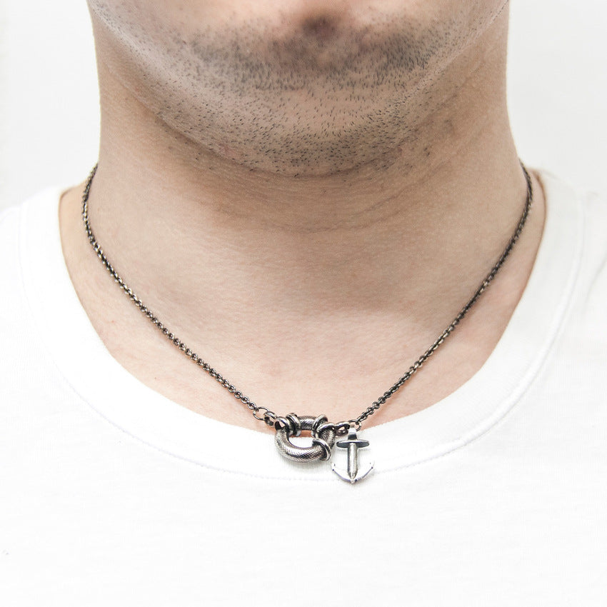 Clyde Anchor Signature Silver Necklace Pendant
