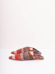 Moroccan Boujad Pointed Babouche Slippers, Atlas Stripe