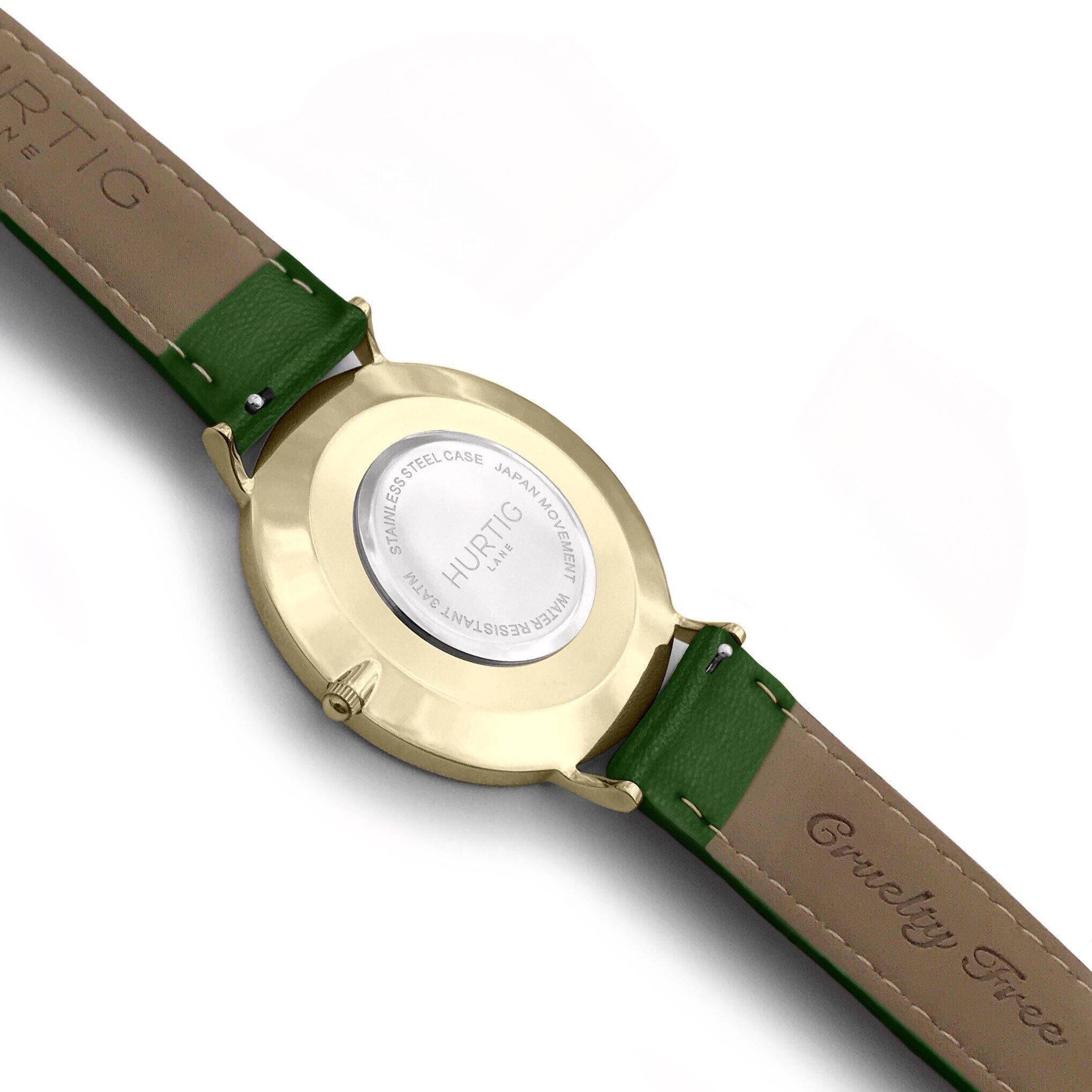 Mykonos Vegan Leather Watch Gold, Black & Green