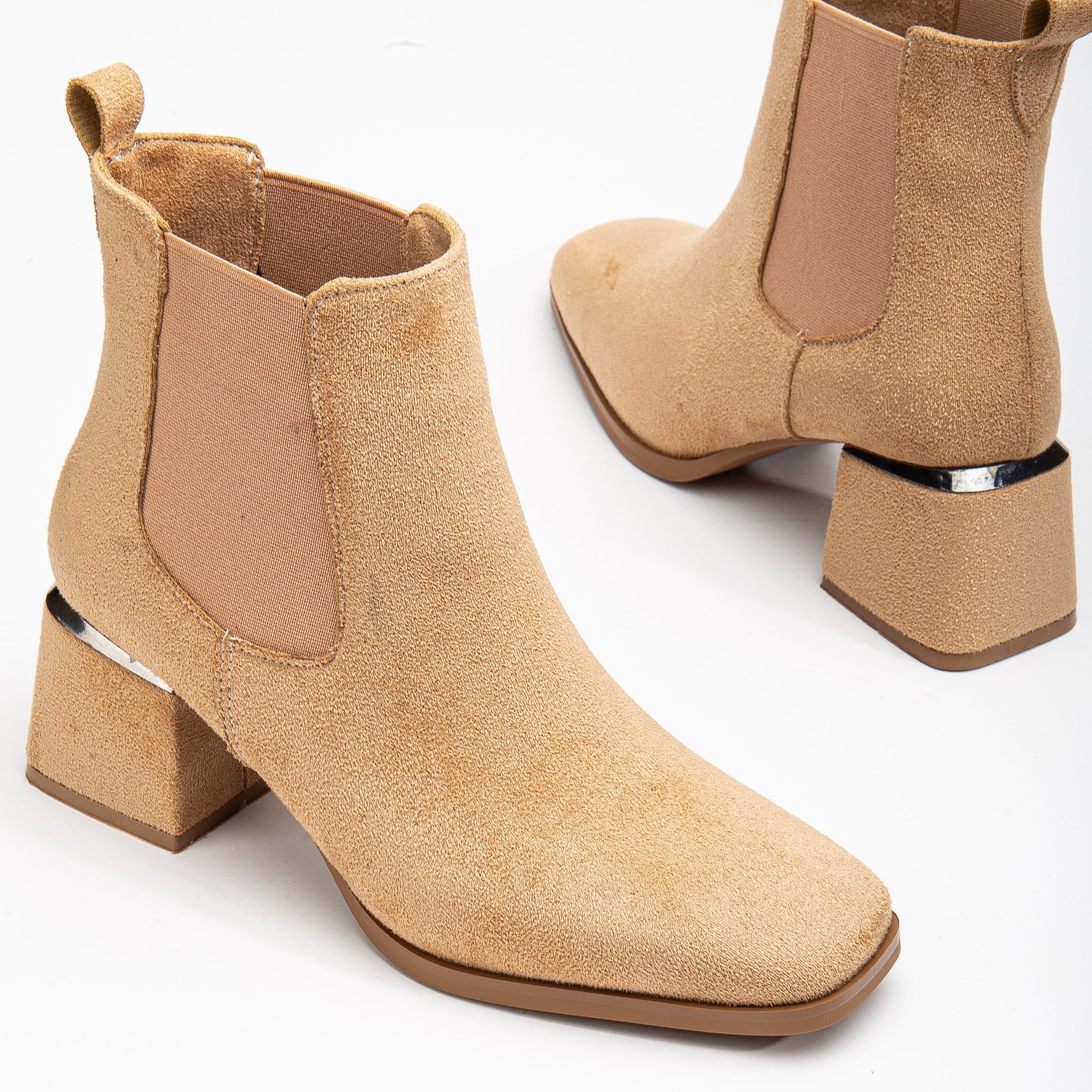 Delilah - Mustard Yellow Ankle Boots