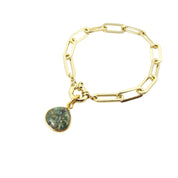 18ct Gold Plated Emerald Gemstone Crystal Bracelet