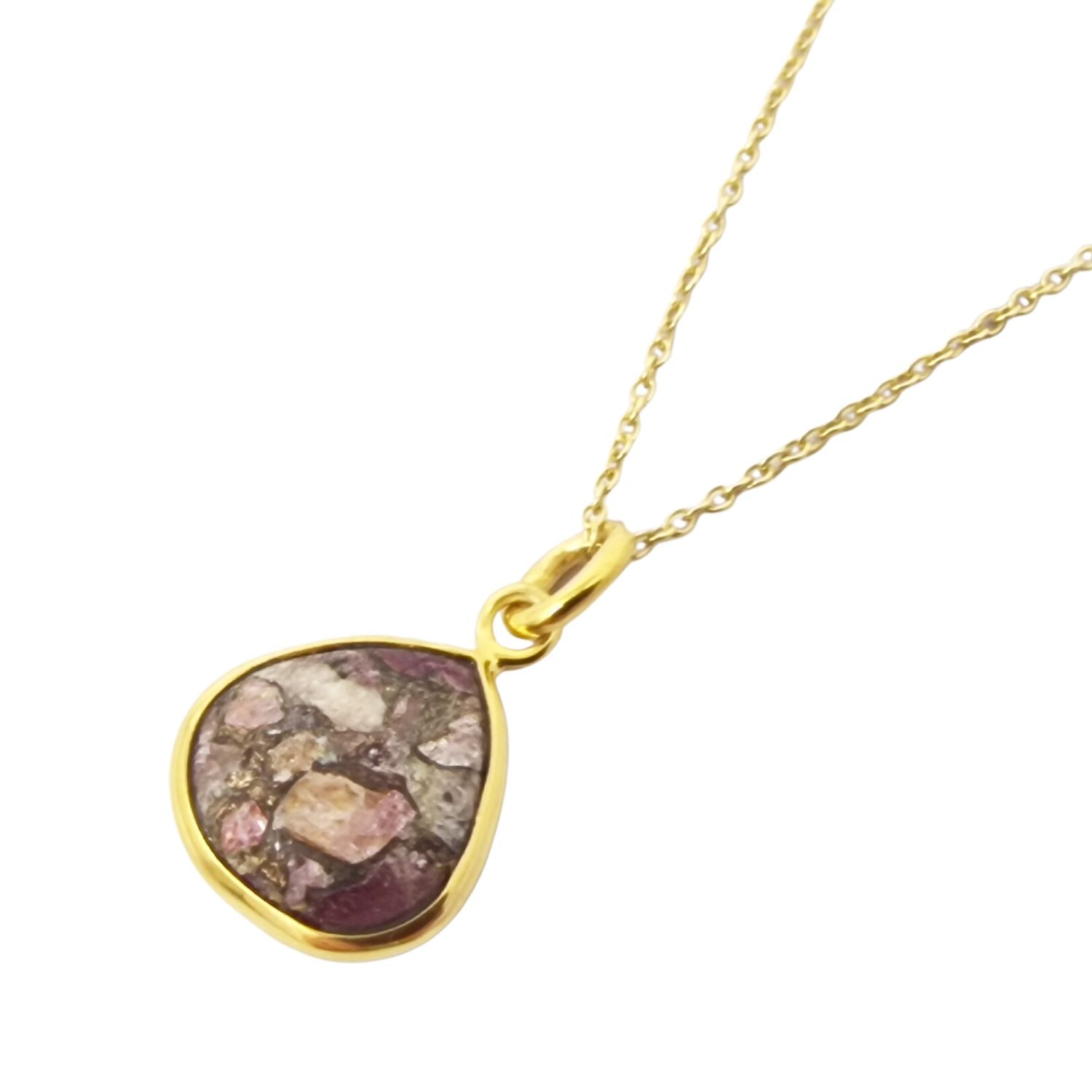 18ct Gold Plated Pink Tourmaline October Birthstone Fine Necklace