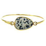18ct Gold Vermeil Dalmatian Jasper Gemstone Bangle Bracelet