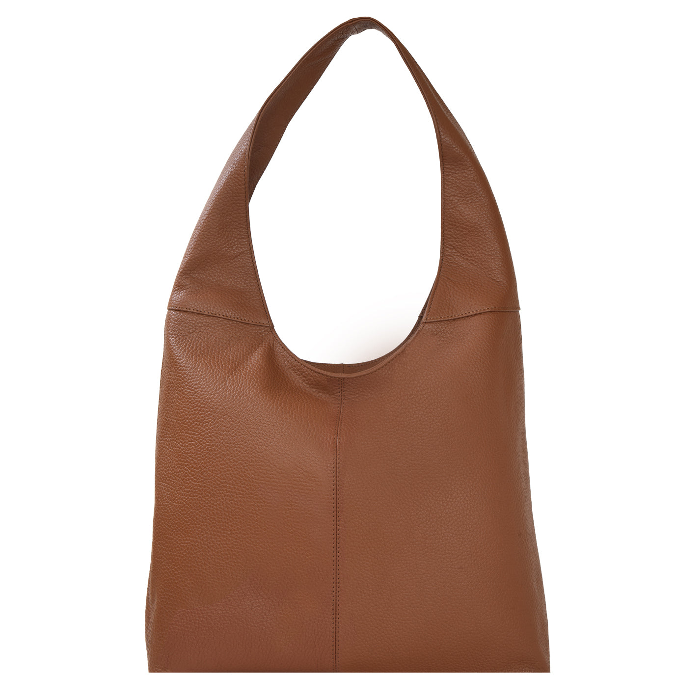 Camel Leather Shoulder Hobo Bag
