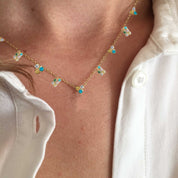 Disco Dots Rectangle Dangle Necklace