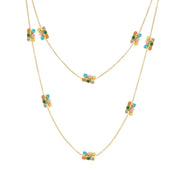 Disco Dots Rectangle Double Station Necklace