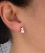 Circinius Double Diamond Stud Earrings