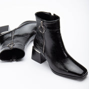Esme - Black Patent Ankle Boots