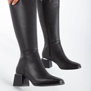 Anelise - Black Knee High Boots