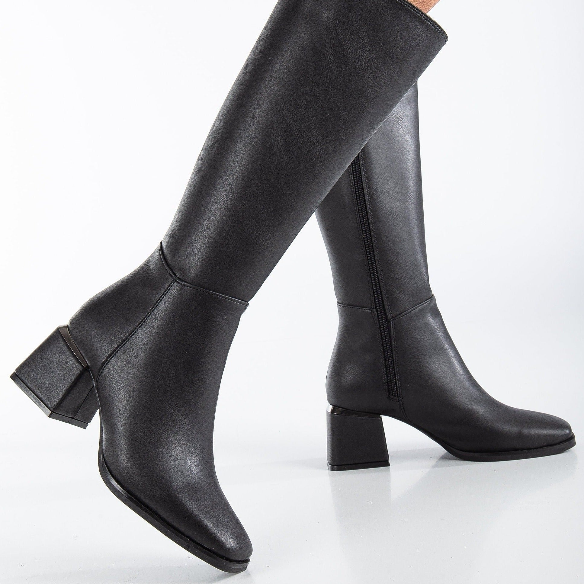 Anelise - Black Knee High Boots