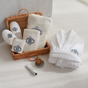 Eye Embroidery Cotton Bath Slippers
