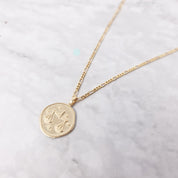 18ct Gold Plated Zodiac Sign Coin Necklace