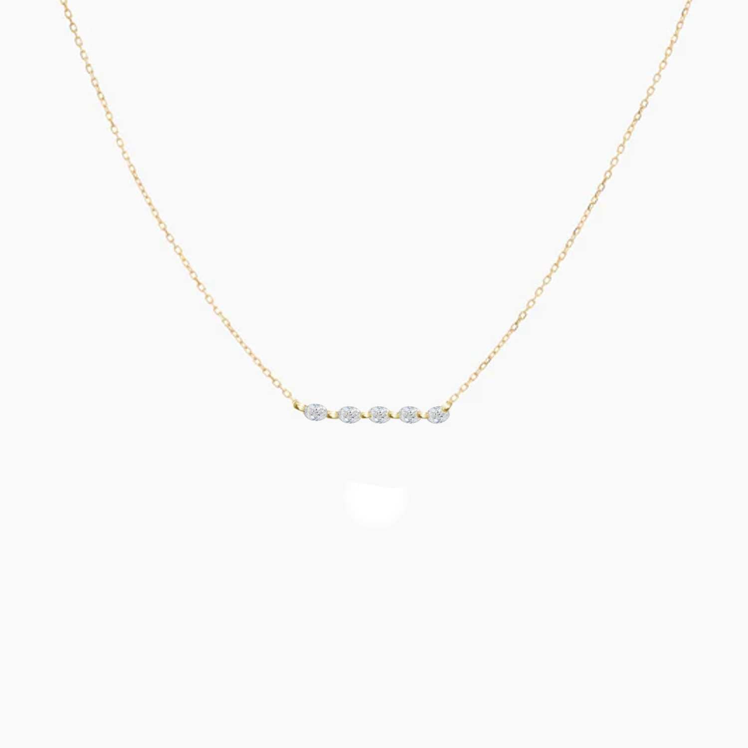 Rising Star Oval Diamond Tennis Necklace