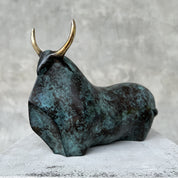 Patinated Heavy Bronze Bull
