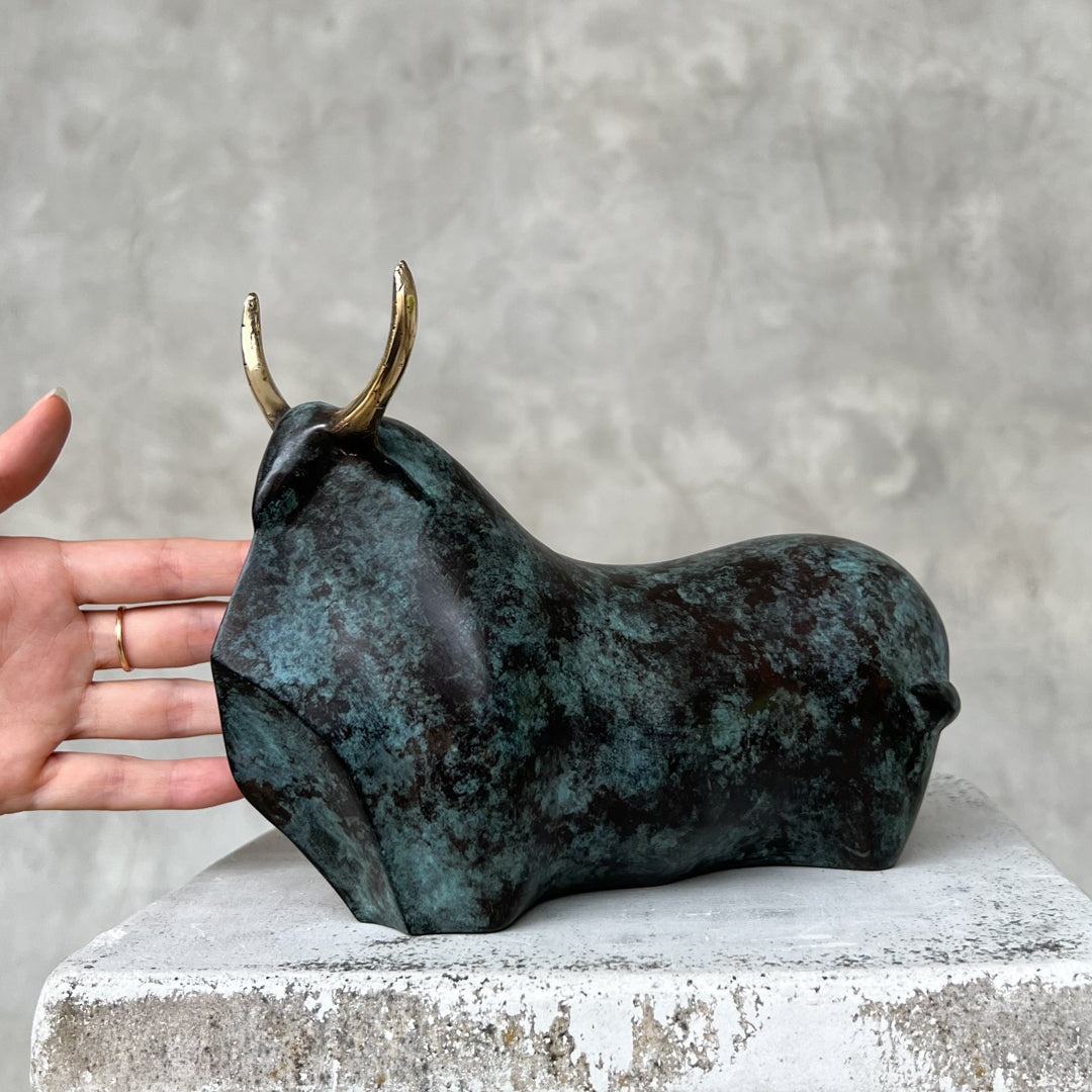 Patinated Heavy Bronze Bull