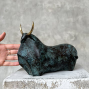 Patinated Heavy Bronze Bull