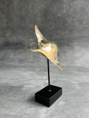 Floating Manta Ray in Polished Bronze