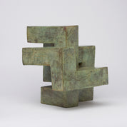 Patinated Endless Knot Cubist Sculpture Large