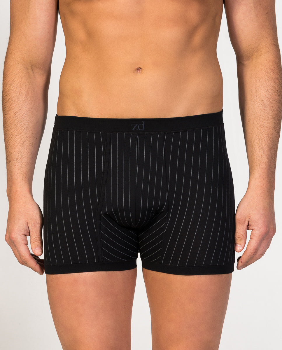 Helios Pinstriped Fly Front Boxer Egyptian Cotton