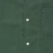 Tencel/Linen Cuban Collar Shirt - Hunter Green