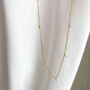 Rising Star Diamond Dangle Station Necklace