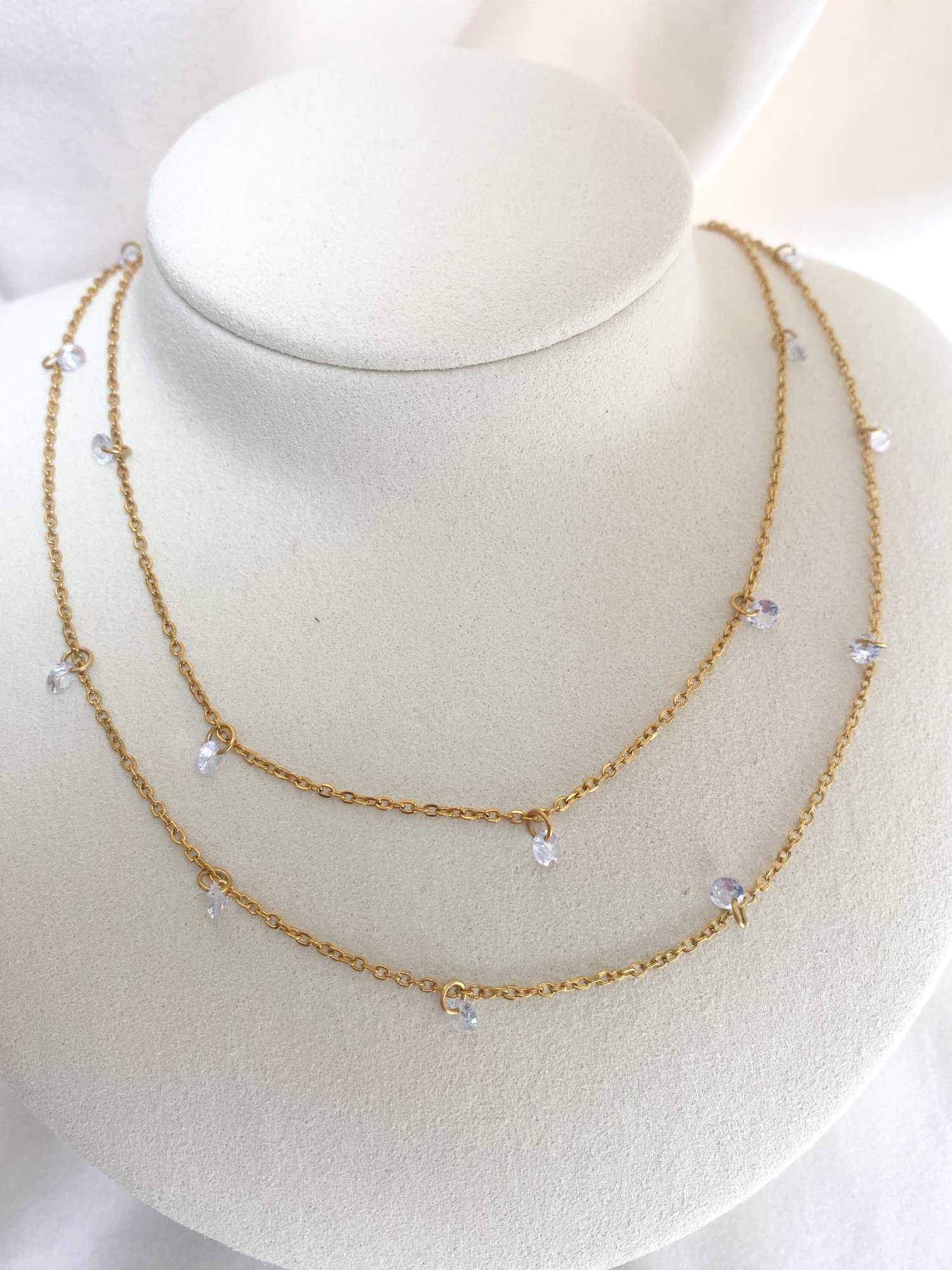 Rising Star Diamond Dangle Station Necklace