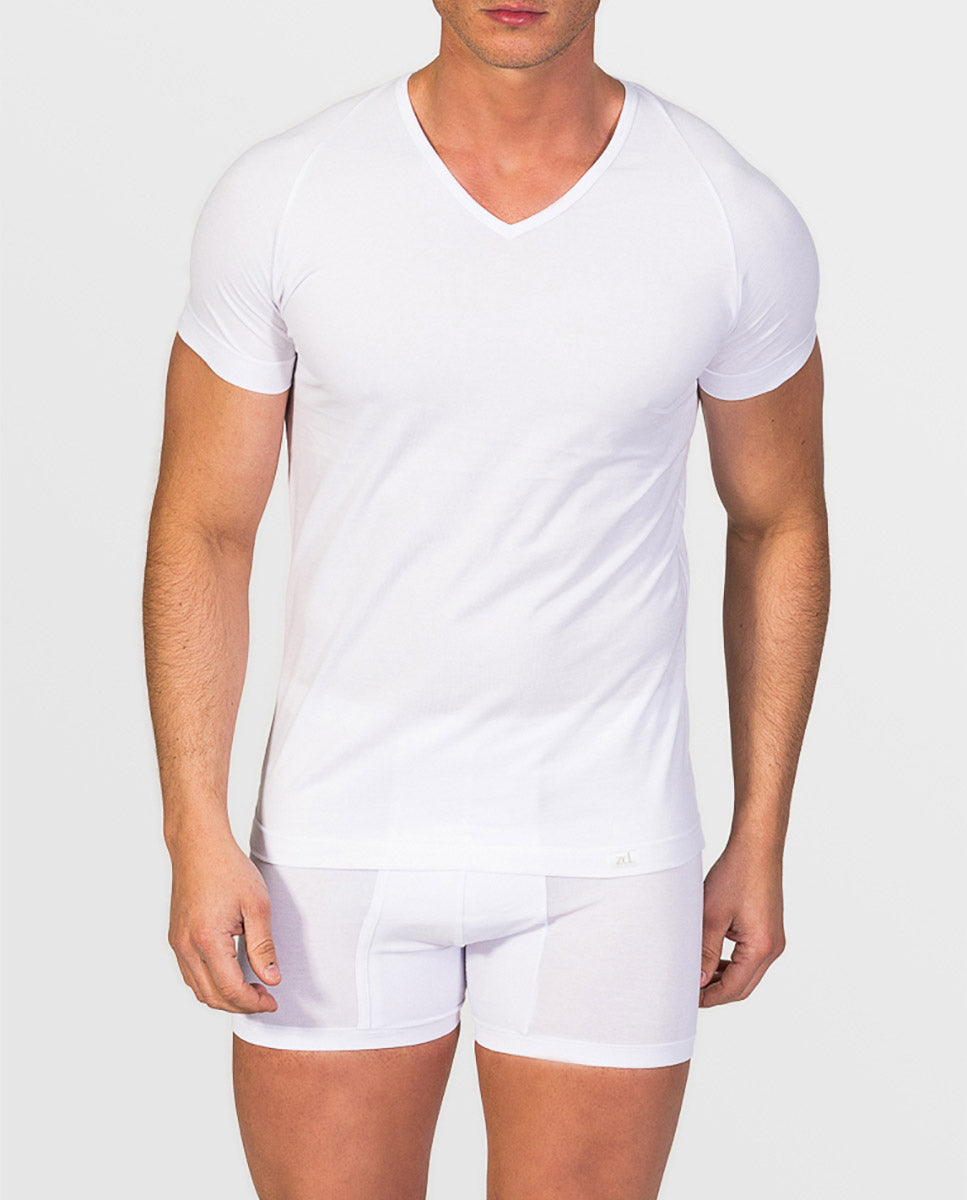Ranglan V-Neck Undershirt Egyptian Cotton