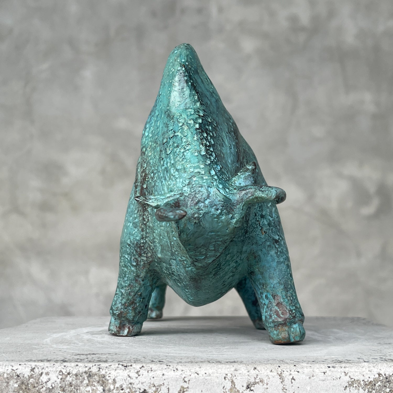 Patinated Charging American Bison