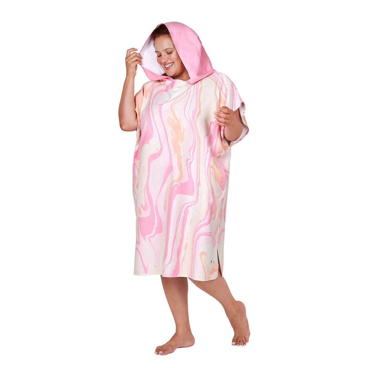 Dock & Bay Adult Poncho - Marble - Peach Melba