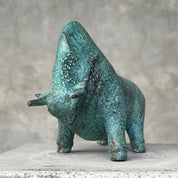 Patinated Charging American Bison