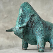 Patinated Charging American Bison