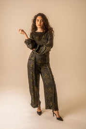 Print Pleat Trousers