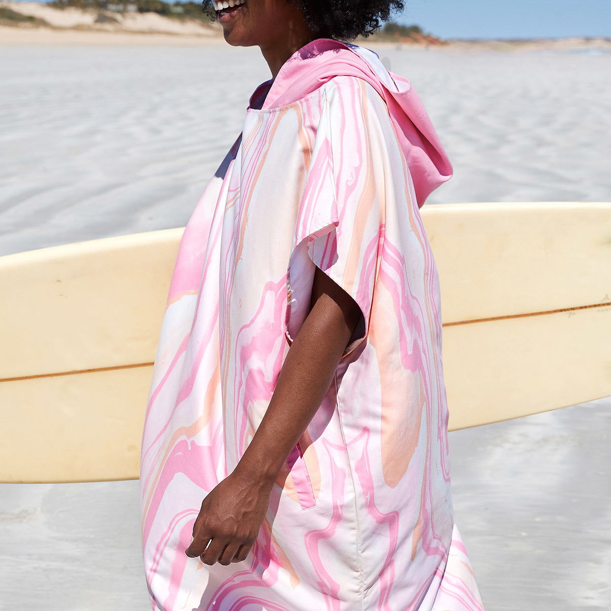 Dock & Bay Adult Poncho - Marble - Peach Melba